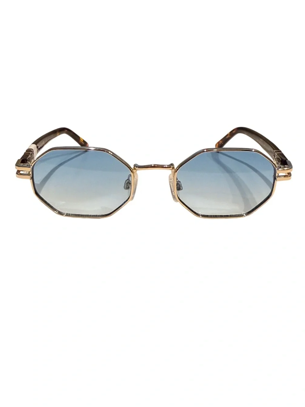 NEW Carolina Lemke Mar Blue Gradient Gold Frame Brown Demi Tortoise Sunglasses